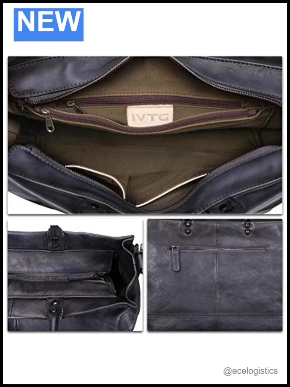 Genuine Leather Satchel Handbag Vintage Top Handle Shoulder Bag Large Women